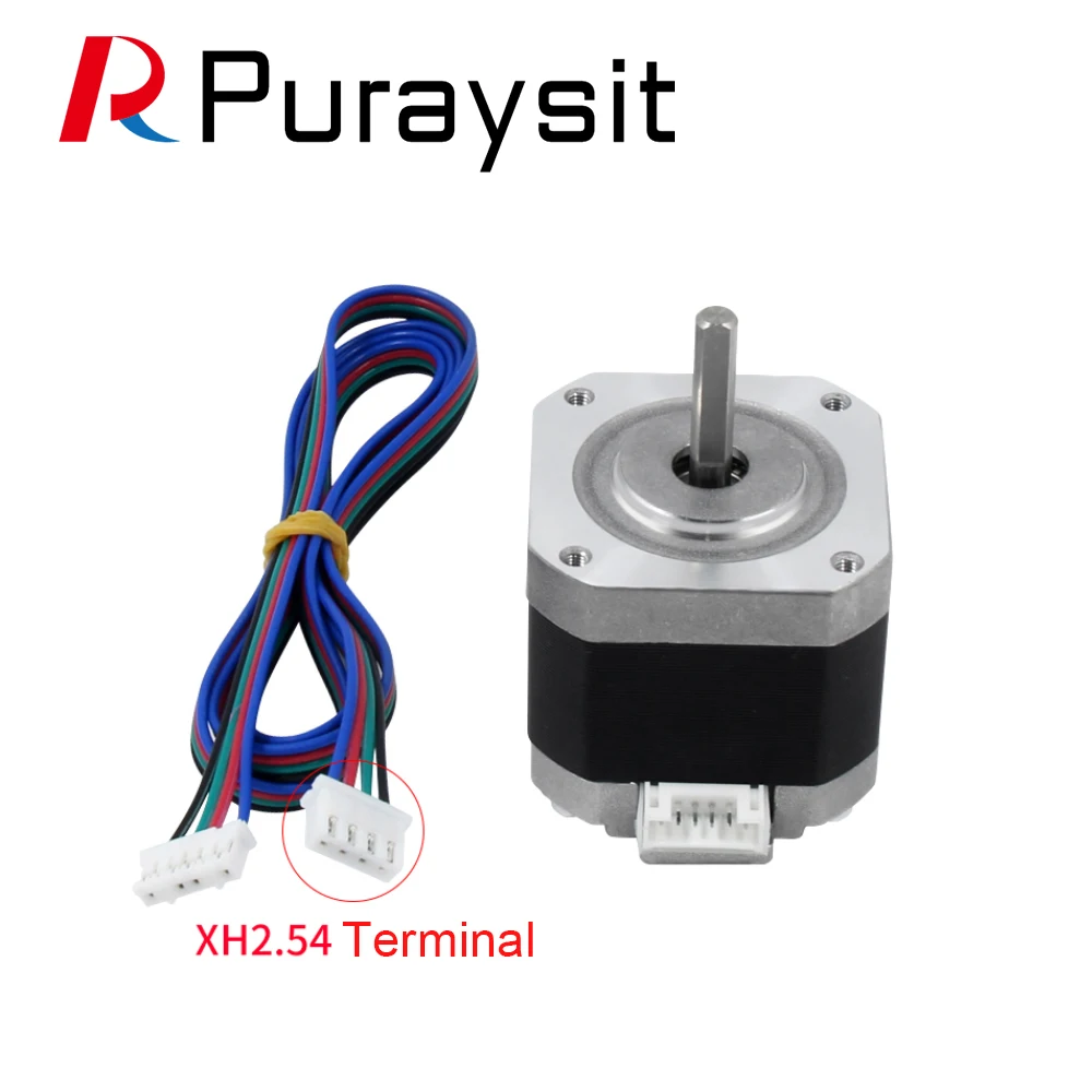 Puraysit 5pcs Nema17 Stepper Motor 0.9 Degree Higher precision 280 mN.m 57g.Cm 1.3A 17HS4401 17HS4401S 4-Lead DIY CNC 3D Printer