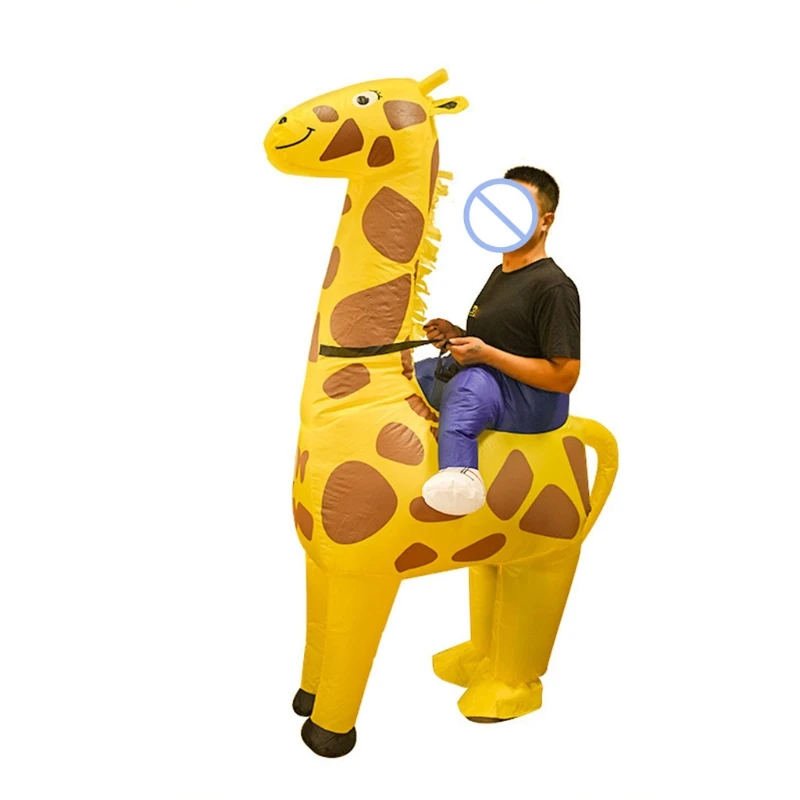 Costume gonflable de girafe jaune d'halloween pour adulte, vêtements de fête, Cosplay P31B