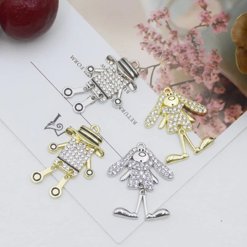 

Min 20pcs/lot cartoon animals rabbits/robot shape alloy floating locket charms diy jewelry earring/keychain pendant accessory