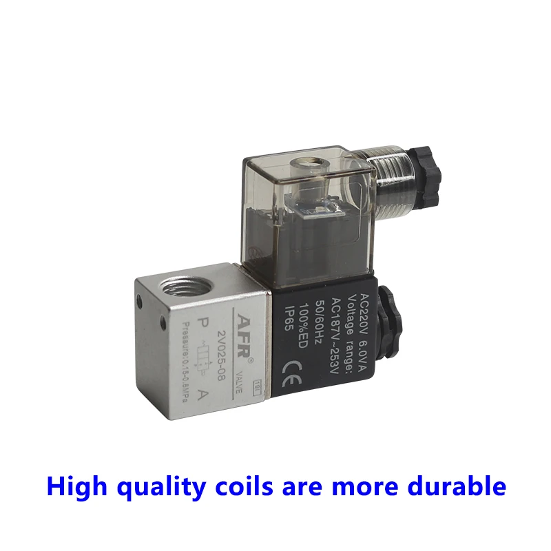 12V 24V 220V Volt Pneumatic Electric Solenoid Valve 2 Position 2 Port Normally Closed Air Magnetic Valve 6mm 8mm Hose Connection