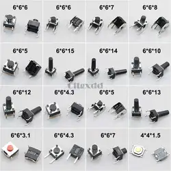 Cltgxdd 10PCS 6x6mm Panel PCB Momentary Tactile Tact Mini Push Button Switch DIP SMD 4pin 6*6* 4.3MM 5MM 6MM 7MM - 15MM 4*4*1.6