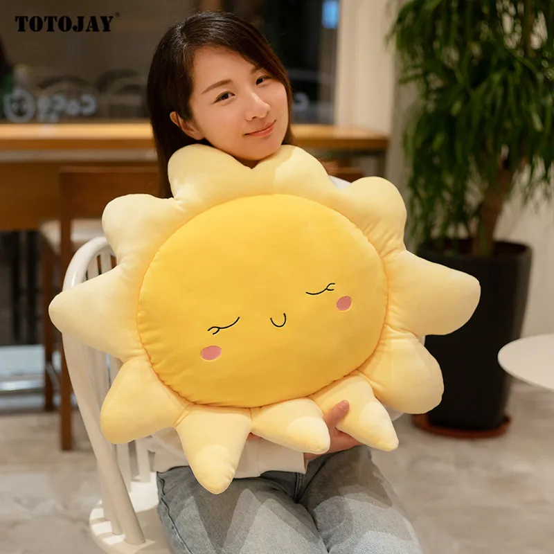 Lovely Soft Baby Plush Pillow Sleeping Sun Cloud Shaped Cartoon Bed Car Decor Nursing Yellow Pink Blue Sofa Cushion Girls Gift