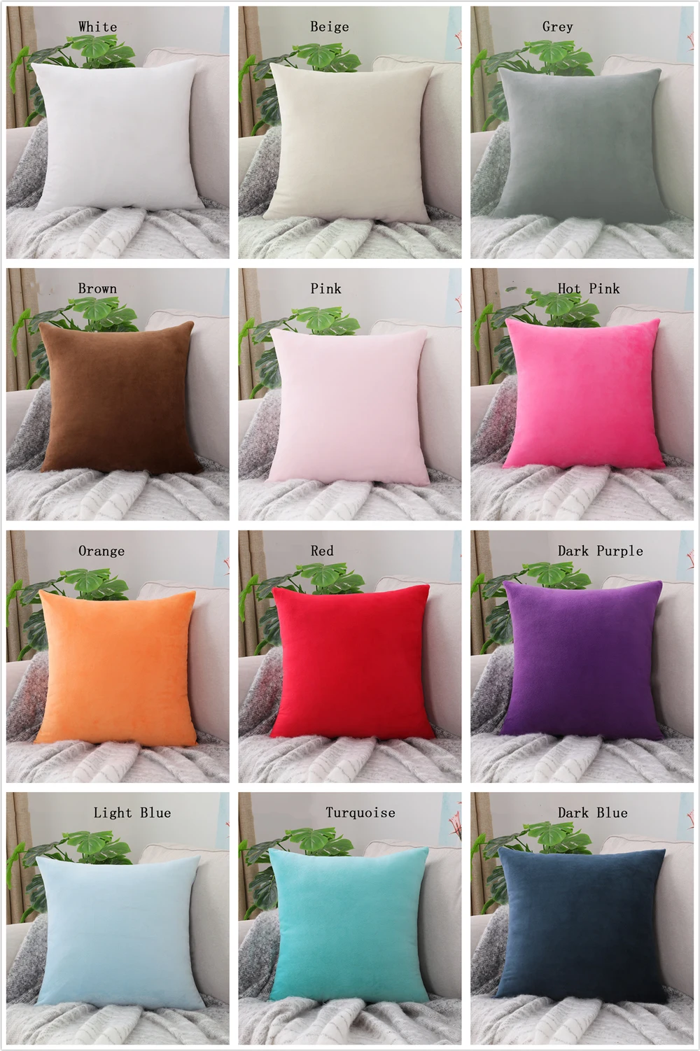 Großer gepolsterter Bezug aus Plüsch, quadratisch, nordische Dekoration, langer Kissenbezug, Sofa, Bett, Heimdekoration – Detail 7