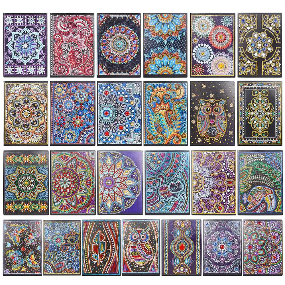 5D DIY Diamond Painting  A5 Notebook Diary Book Sketchbook Special Shaped Mandala Diamond Painting Rhinestone Book