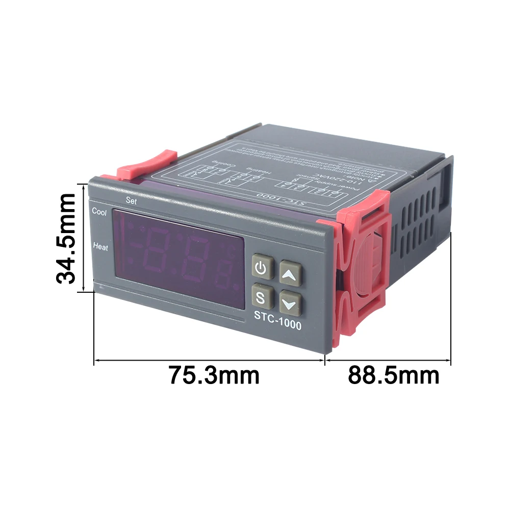 1Pc Digital LCD Temperature Controller Thermostat STC-1000 1m NTC Sensor Thermostat Regulator Heater Cooler Two Relay Output