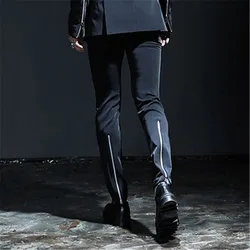 2022 Big yards men's 27-44  Black fashion business men's trousers The singer's clothing