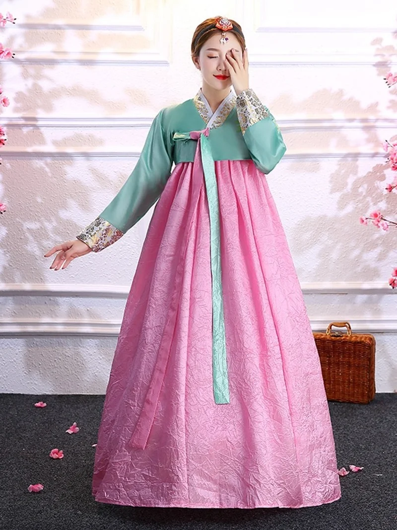 

Korean Palace Wedding Traditional Dress Dae Jang Geum Improved Ancient Costume Hanbok Ladies Long Skirt Korean Dancer Dance