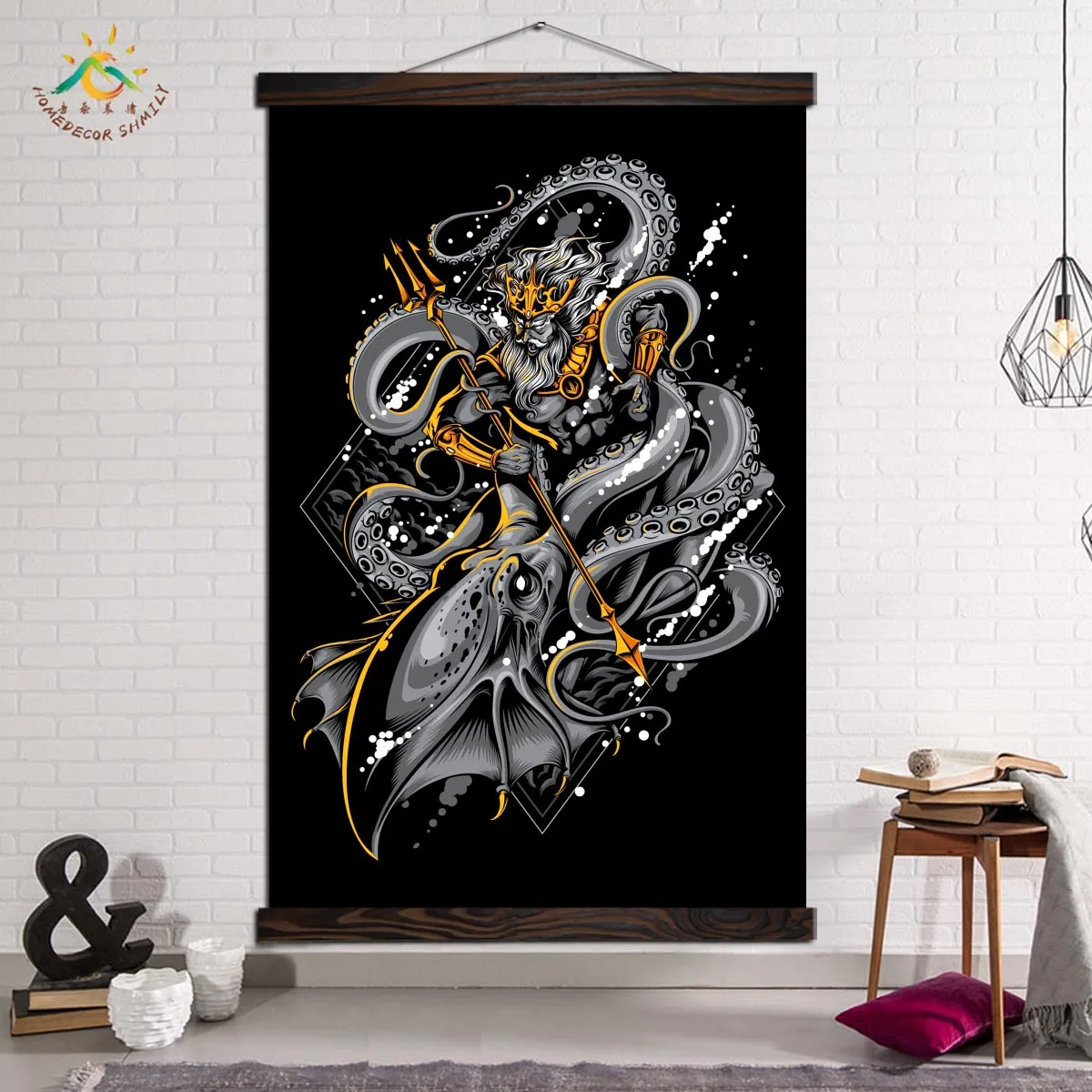 

Posters and Prints Wall Art Canvas Painting Decorative Painting Art Wall Picture for Living Room Black white The sea God