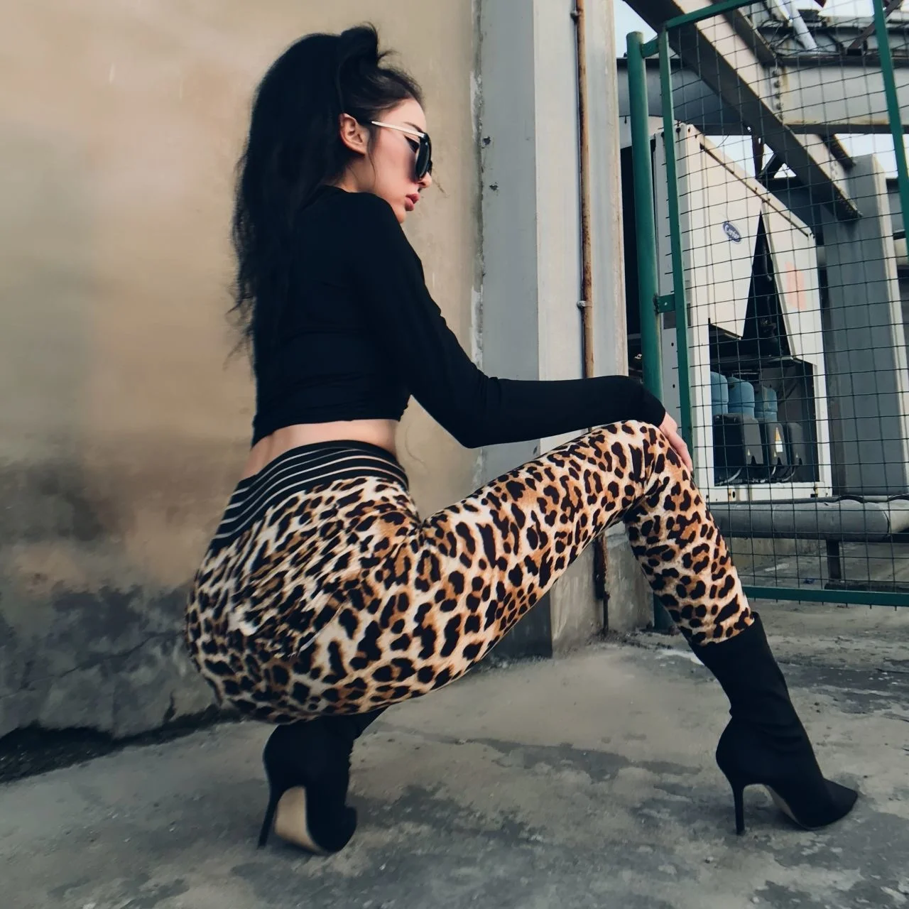 

Leggings Women Fitness Yoga Red Fashion Leopard Print Women's Sports High Waist Pants Women Pantalones De Mujer Leggins