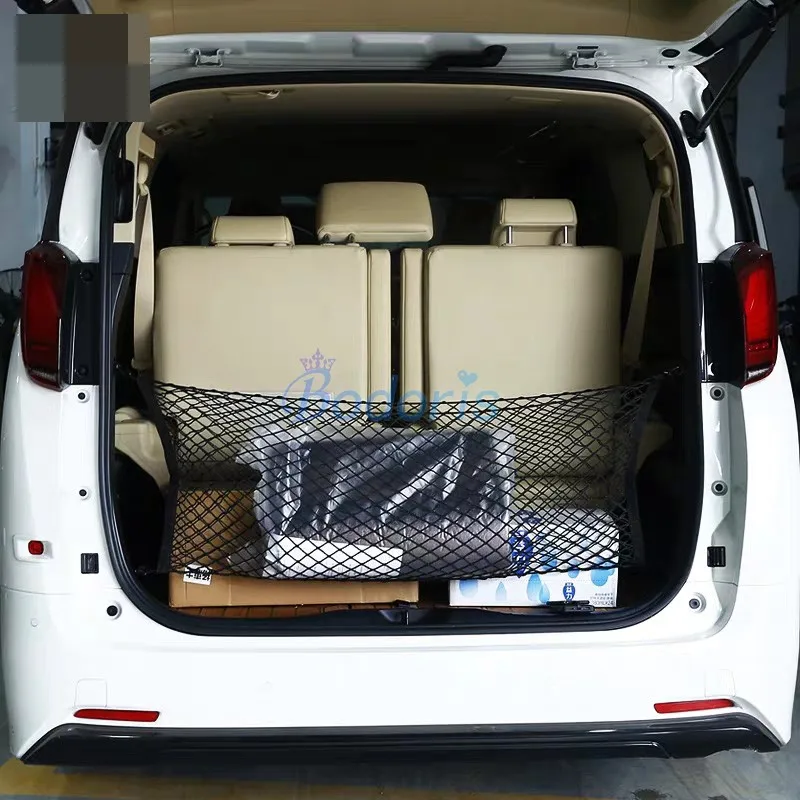 For Toyota Alphard Vellfire Trunk Luggage Storage Cargo Nylon Stretchable Elastic Mesh Net With 4 Hooks Organizer Accessories