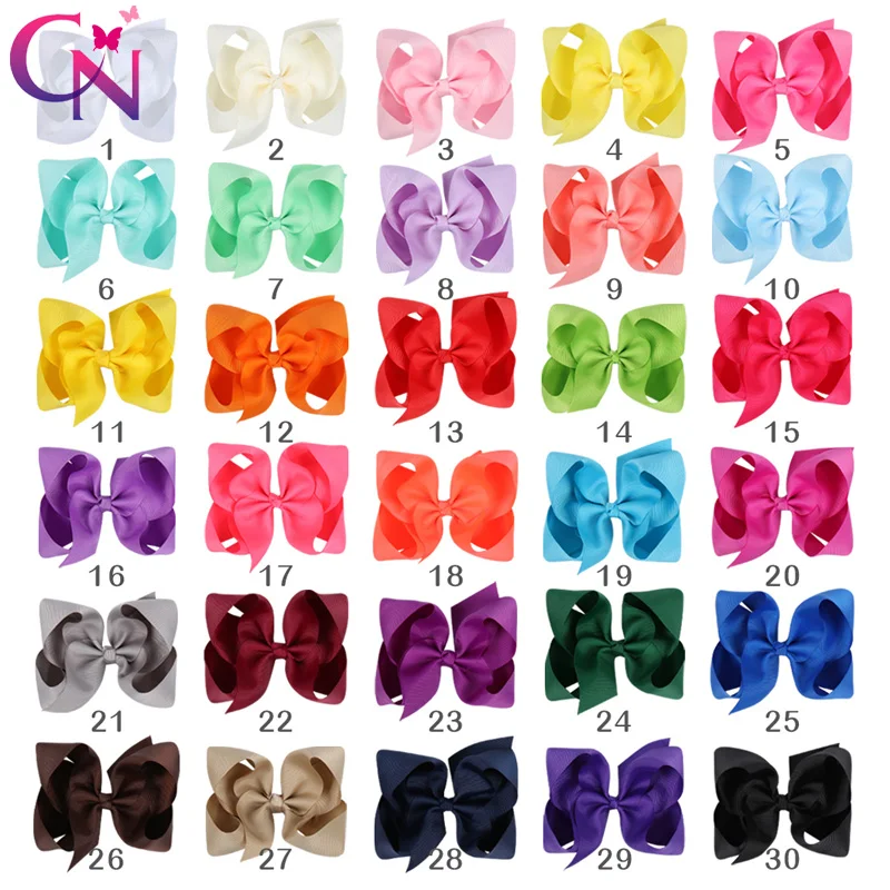 CN-lazos de cinta sólida para el pelo para niña y niño, pinzas para el pelo, horquillas, accesorios para el cabello, 6 ", 30 unidades por lote