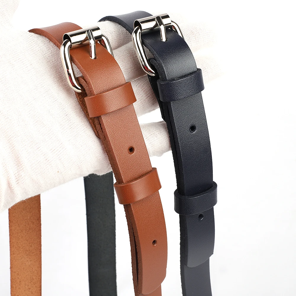 127cm Long Adjustable Belt Crossbody Bag Strap Replacement DIY Genuine Leather Shoulder Strap Bag Accessories Silver Buckle