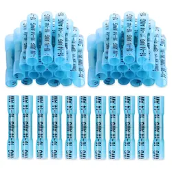 100/50Pcs Blue Heat Shrink Butt Terminals Insulated Electrical Wire Connectors Cable Crimping Terminals Connector 16-14 AWG