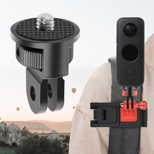 Imagen 2 del producto Adaptador de trípode de tornillo de aleación de aluminio, soporte de montaje giratorio 1/4 para Go Pro 10 9 Insta-360 One, accesorios de cámara, 360 pulgadas