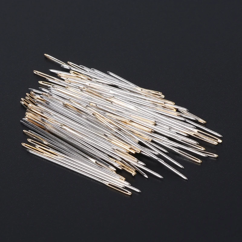 100PCS coda d'oro ricamo tessuto panno punto croce aghi strumento artigianale taglia 22 #26 ##28