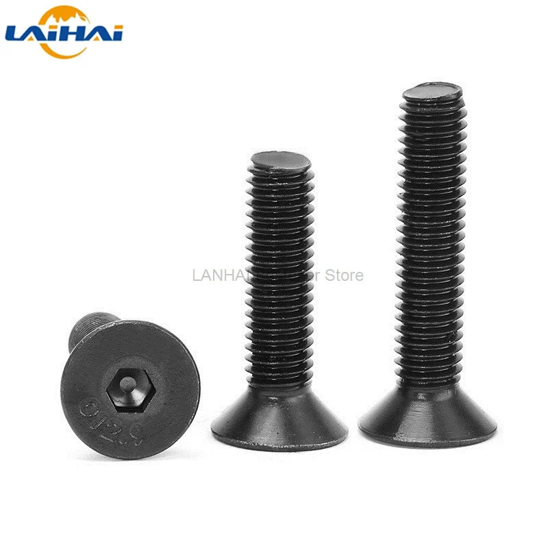 

1/20pcs DIN7991 M5 M6 M8 Black 304 Stainless Steel Hexagon Hex Socket Flat Countersunk Allen Head Screw Bolt Length 6-100mm