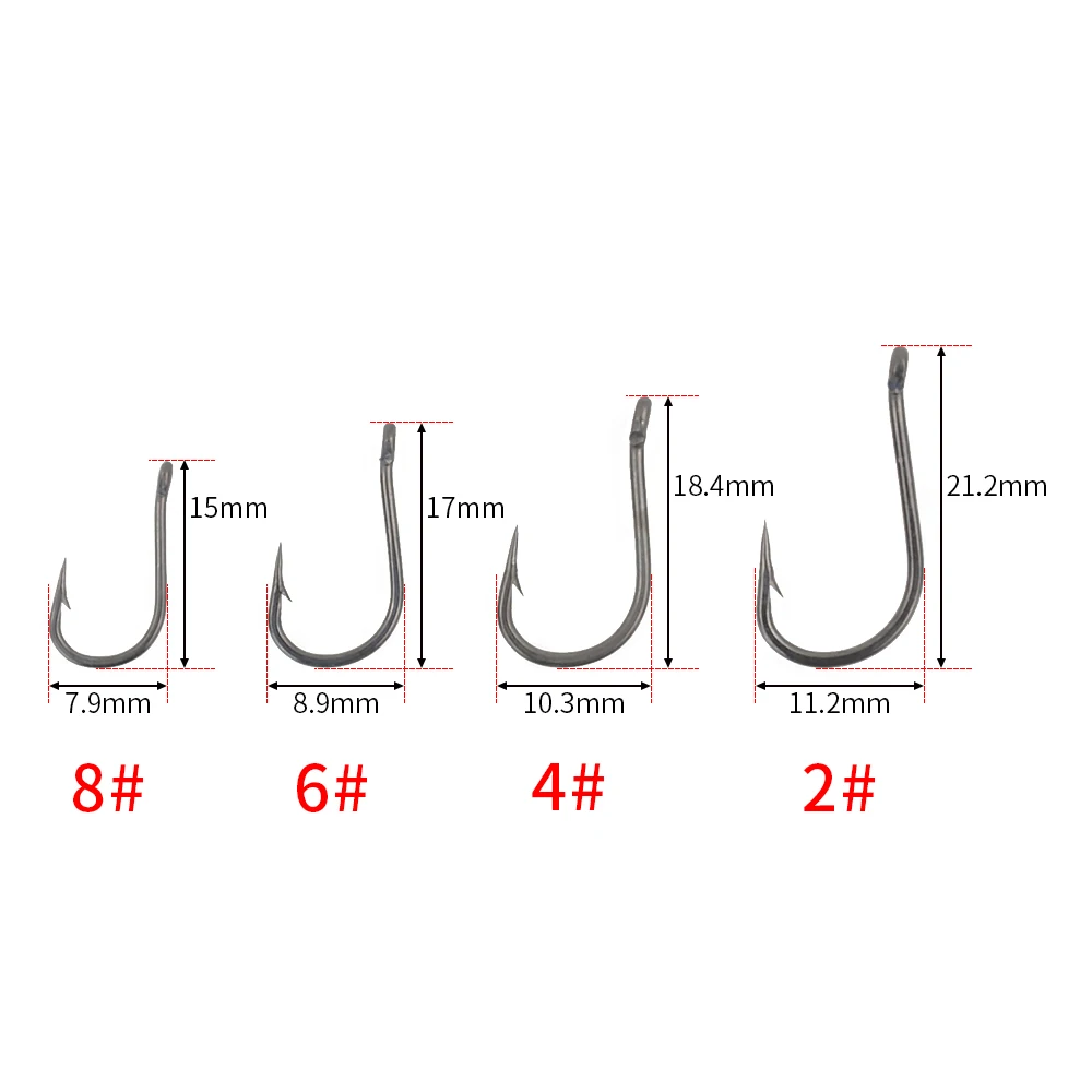 50pcs Coating High Carbon Stainless Steel Micro Barbed Fish Hook Carp Fishing Hooks 8009 Fishing Tool Accessories