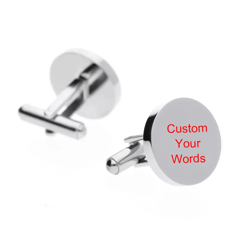 Men\'s Customize Name Words Custom Tie Clip Stainless Steel Silver Color Casual Shirt Cuff Decorate Valentine\'s Day Gift Husband