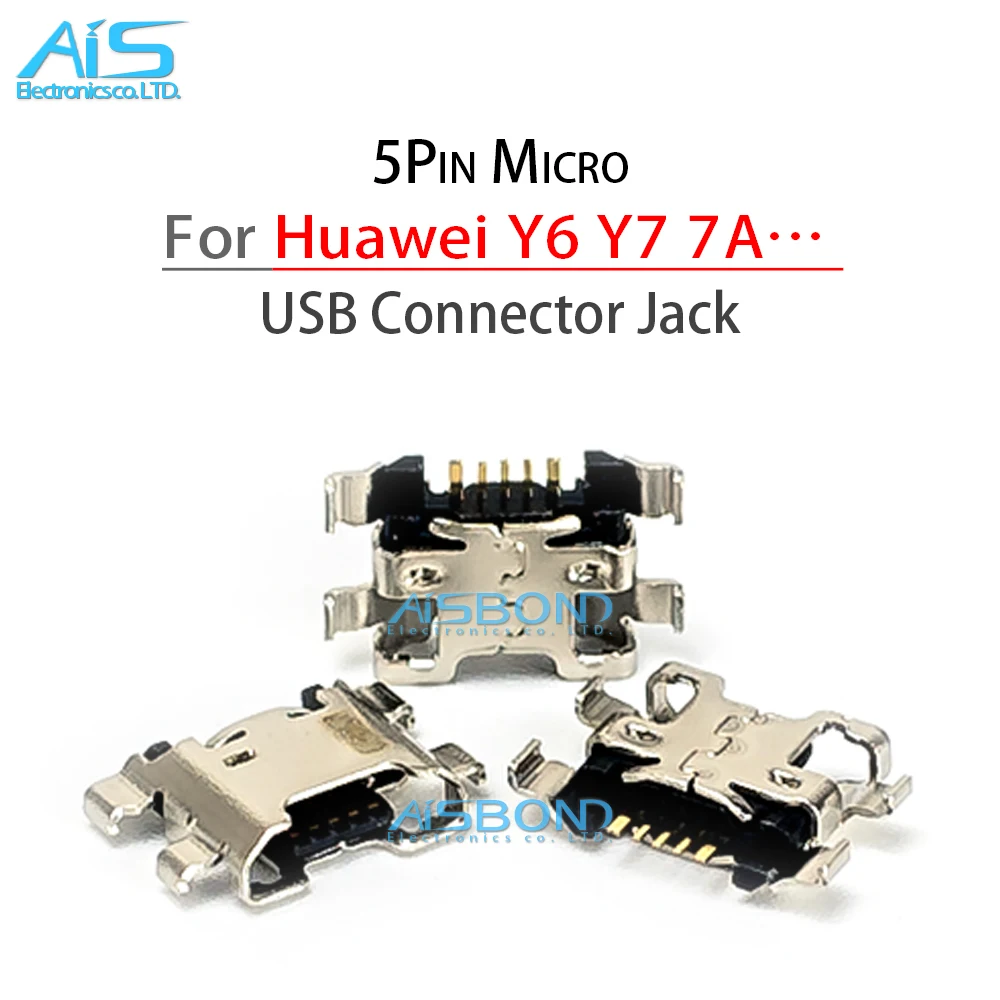 20Pcs Micro USB Mobile 5Pin Charger Connector Jack Charging port dock For Huawei Y6 Prime 2018 Honor 7A Y7 7X 8X 8 7C 7S 9 Lite