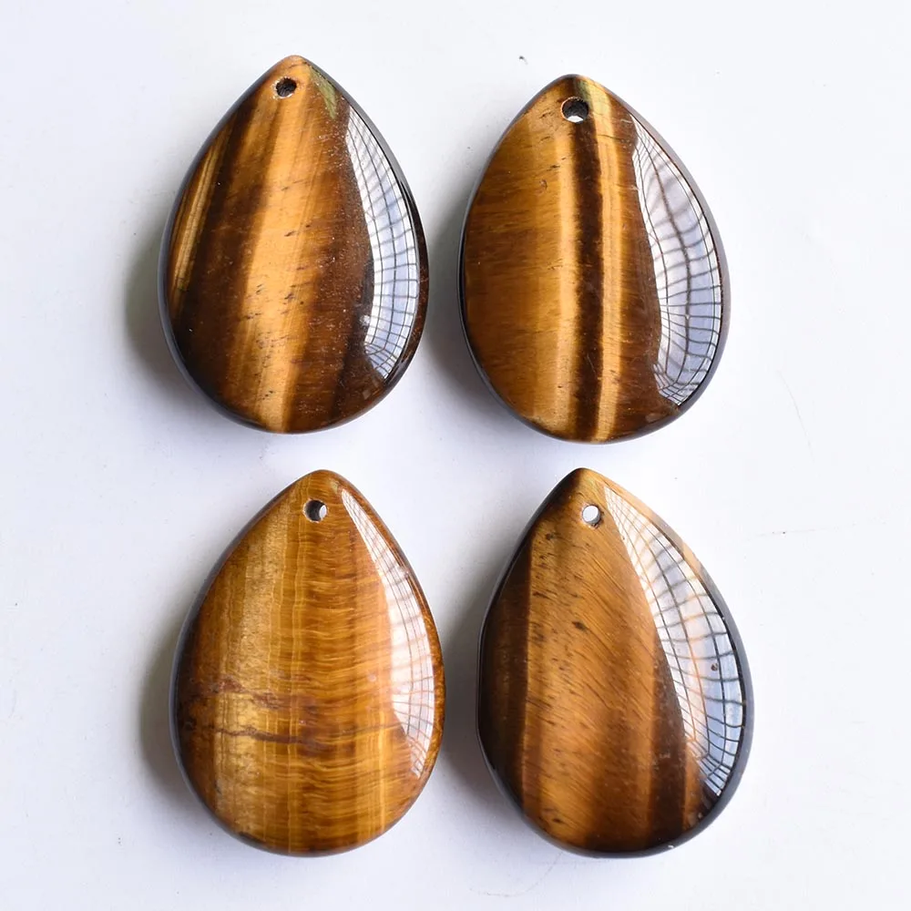 Fashion good quality natural tiger eye stone lapis lazuli water drop charms pendants for jewelry making 4ps free shipping