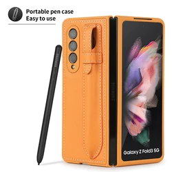 For Samsung Z Fold 5 5G Case Fold3 Fold4 Fold5 ZFold5 ZFold4 Case Luxury Leather Z Fold 3 4 5 Cases With Pen Slot Holder Cover