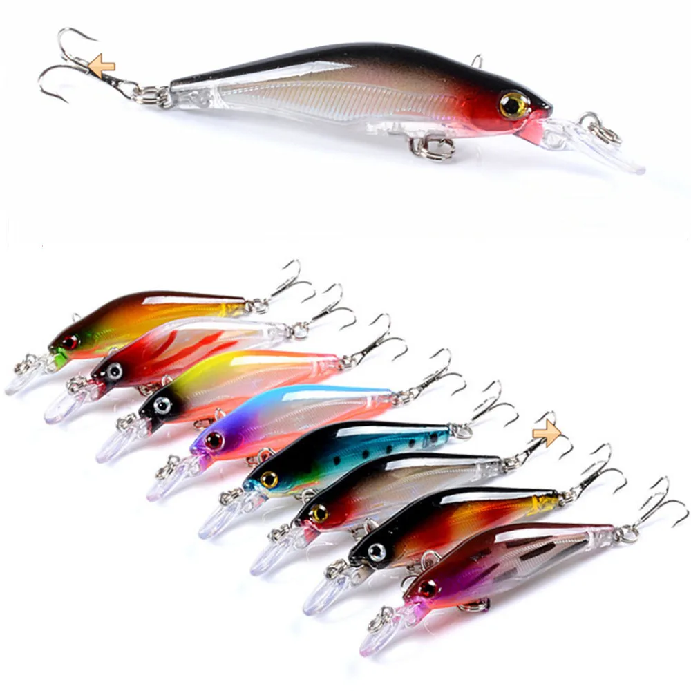 1Pcs Floating Laser Minnow Fishing Lures 8.3cm 6.2g Wobbler Crankbait Tackle 3D Eyes Hard Plastic Bait  Bass Pike Carp Fishing