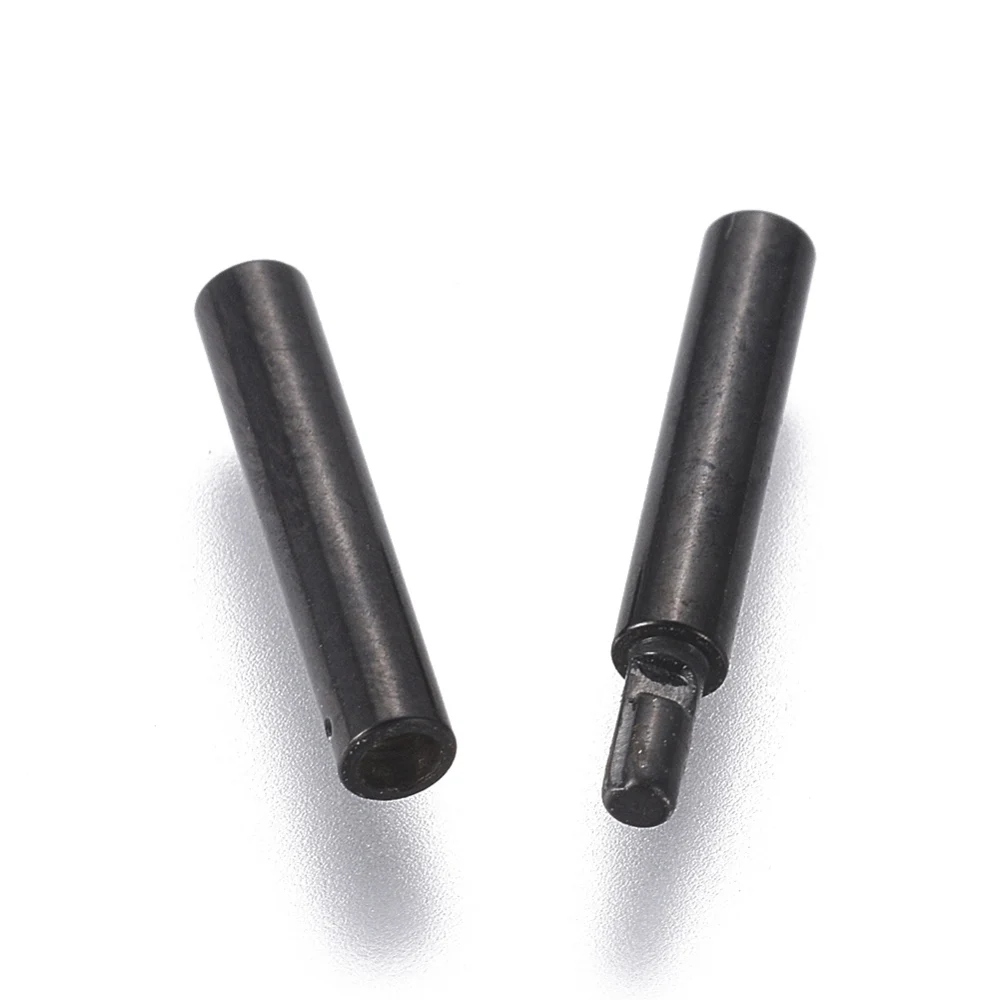 15Set 304 Stainless Steel Column Bayonet Clasps for jewelry making Connector Bracelet Necklace Accessories 20x2mm, Hole: 1mm
