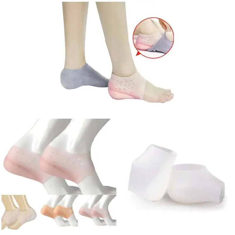 1Pair Invisible Height Increased Insoles Silicone Heel Socks for Women Men Gel Heel Pads Cushion Soles Orthopedic Arch Support