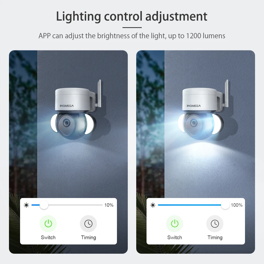 INQMEGA-Projector Smart Life, Câmera PTZ WiFi, Dia e Noite, Full Color, Suporte Onvif, Alexa, Assistente do Google