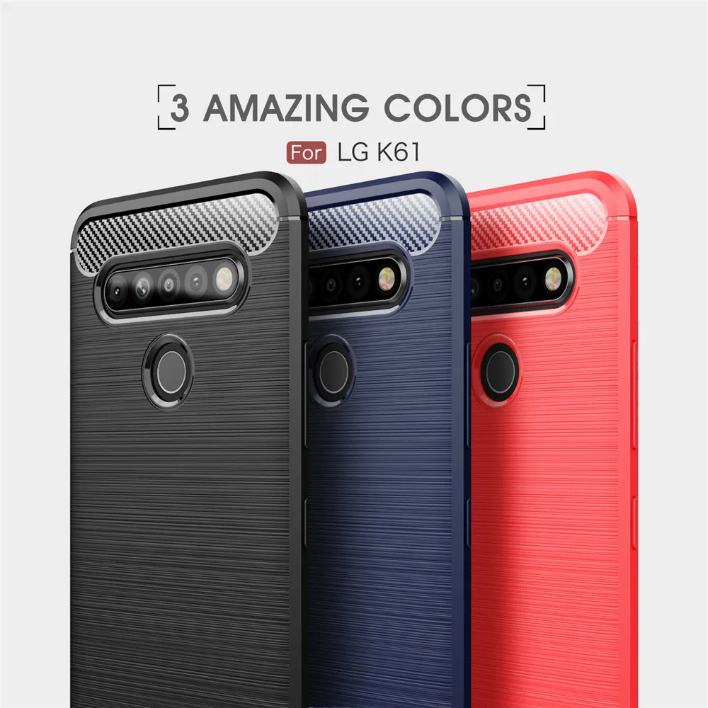Funda para LG K61 de 6,5 pulgadas, funda de silicona TPU suave de lujo, funda a prueba de golpes para LG K61 K 61 LGK61, fundas protectoras para teléfono