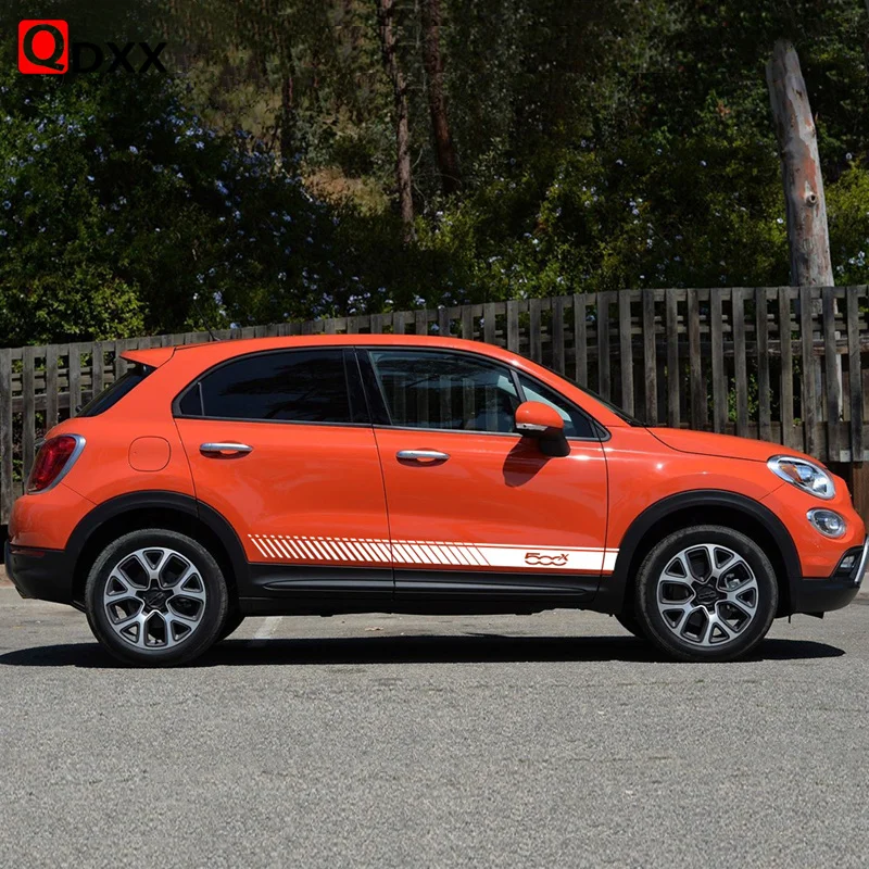 For Fiat 500X Cross Sport Stripes Car Hood Both Side Sticker Auto Body Engine Cover Decor Vinyl Decals Exterior Accessories