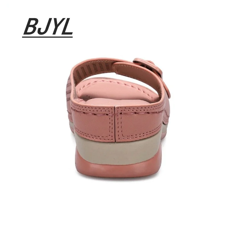 Large Size Slippers Female 2021 Summer One-word with Fish Mouth Sandals and Slippers Slope Heel Platform Slope Heel Casual Shoes