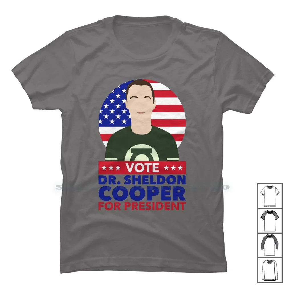 Vote Dr Sheldon Cooper T Shirt 100% Cotton Sheldon Theory Cooper Vote Nerd Geek Bang She Op Do Geek