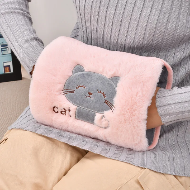 Charging Electric Hot Water Bag Flannel Hand-inserted Hot Bottle Warmer Keep Your Hand Warm Cartoon Electric Hand Warmer