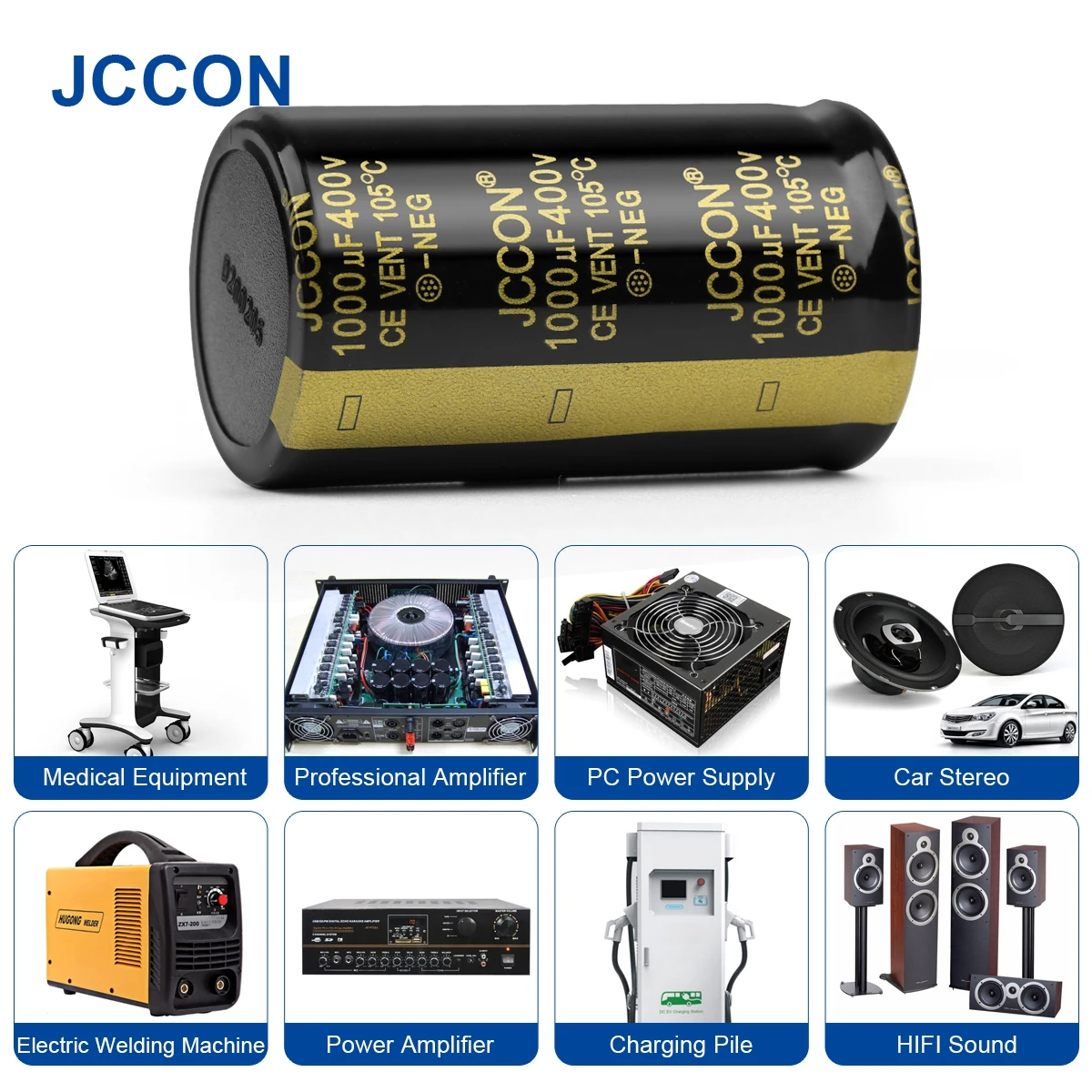 2ks JCCON audio elektrolytické kondenzátor 25V 35V 63V 100V 200V 250V 400V 450V 6800UF 10000UF 22000UF pro hifi zesilovač nízko ESR