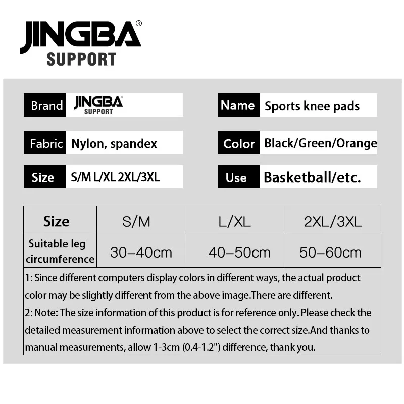 JINGBA SUPPORT Elastic Nylon knee pad Outdoor sports Volleyball basketball knee pads knee brace protector Safety rodillera