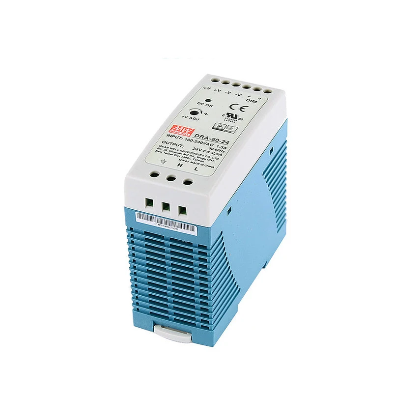 (Meanwell)DRA-40/60 -12/24V DIN RAIL Power Supply Full range universal ac input for plant cultivation system