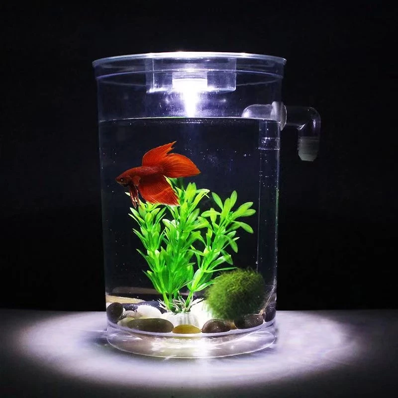 Lazy Free Water Change Desktop Fish Tank Mini Creative Gold Fish Tank Small Plastic Betta Fish Box Aquarium Accessories