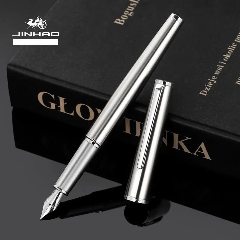 

High Quality Stainless steel JinHao 96 Fountain Pen Elegante Signature Calligraphy Stationery Supplies Ink Pens New