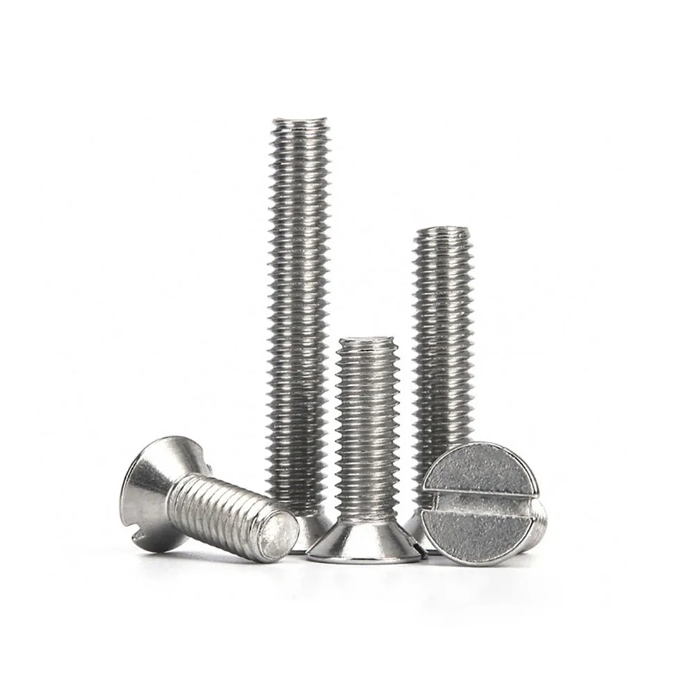 50PCS M3 M4 M5 Slotted Pan Head Countersunk Screw Slot Bolts A2 304 Stainless Steel