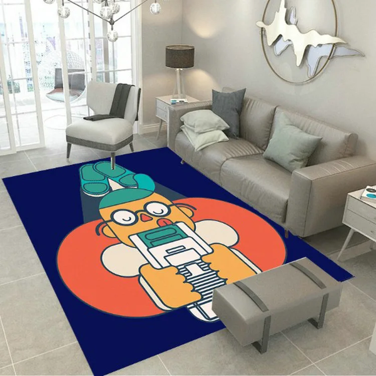 Funny Cartoons Carpet 3D Printed Carpet Square Anti-Skid Area Floor Mat Rug Non-slip Mat Dining Room Living Soft Carpet 03