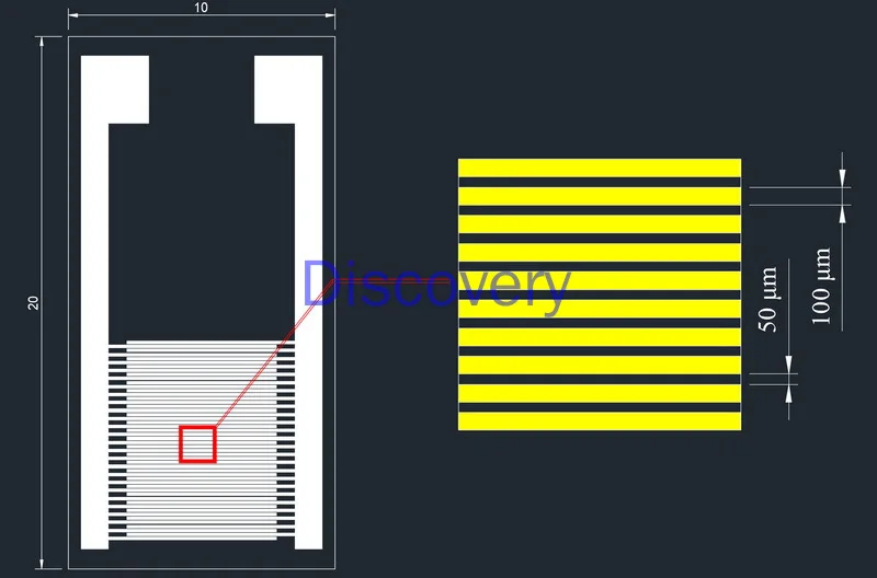 Customized Ceramic Interdigital Electrode IDE Capacitance Array Biogas Humidity Sensor Chip