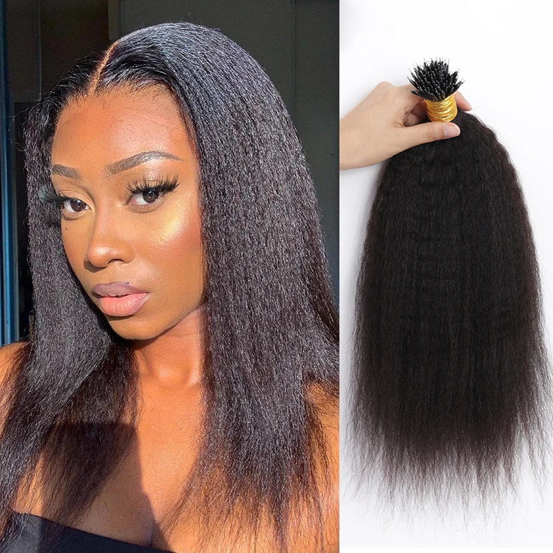 

Kinky Straight Nano Ring Human Hair Extensions Curly Micro Beads Brazilian Virgin Nano Rings Coarse Yaki I Tip Microlinks YouMay