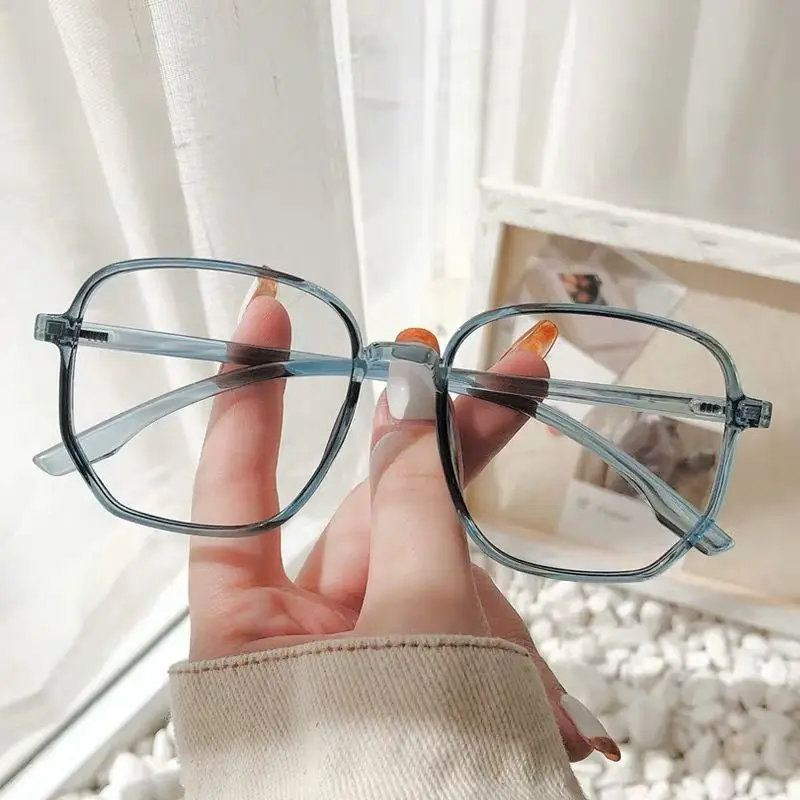 2021 Transparent Computer Glasses Frame Women Men Anti Blue Light polygon Eyewear Blocking Glasses Optical Spectacle Eyeglass