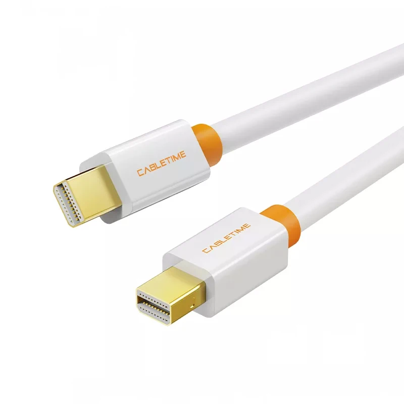 CABLETIME Kabel Mini DisplayPort do Mini DP Adapter Mini Display Port Biały do Macbook/Mac Lenovo Dell Wyświetlacz 4K C051 — zdjęcie produktu 7