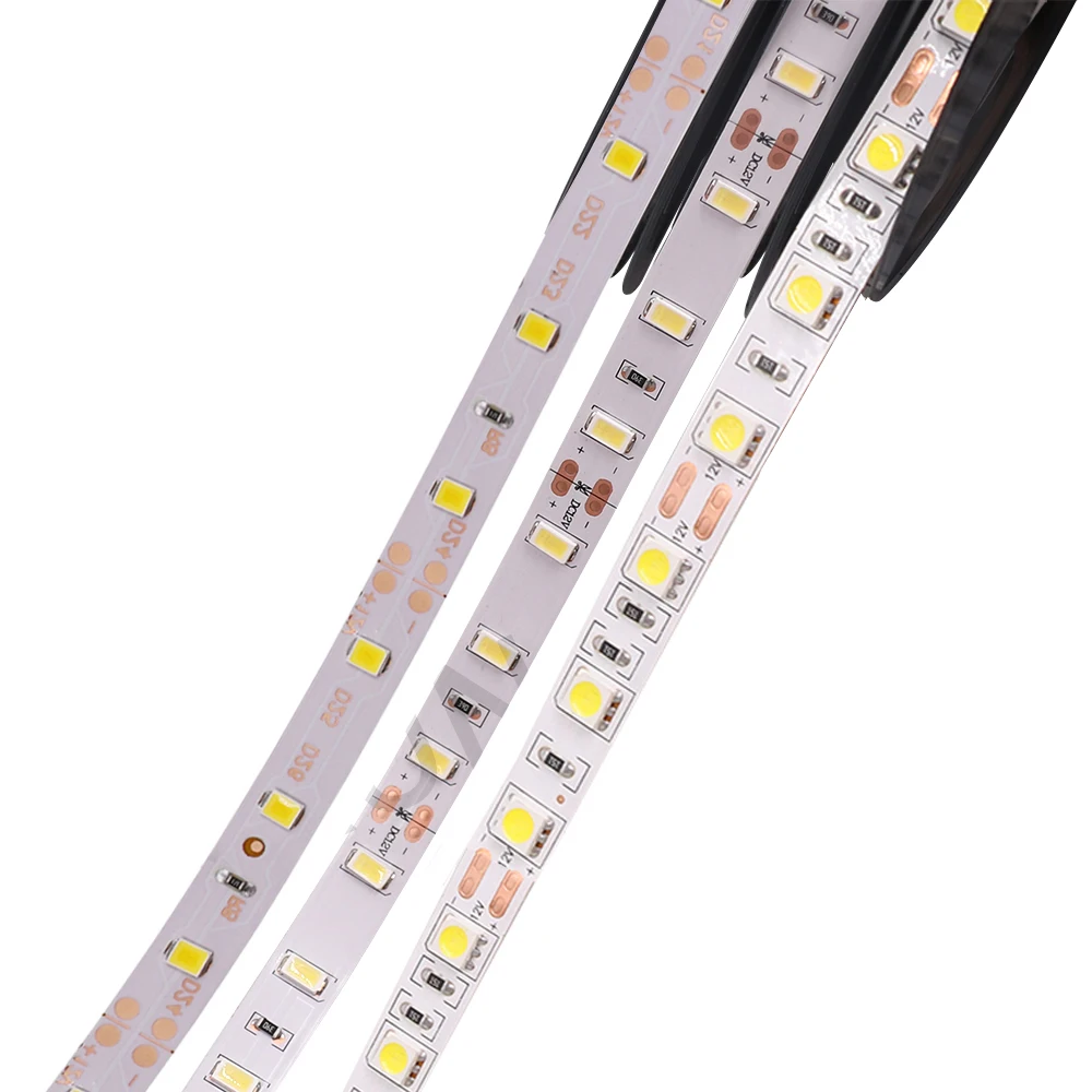 LED Strip 5050 2835 5630 RGB Flex Tape Light 12V 5M Kitchen Home Decoration Lamp Waterproof 300 LED Pixel Diode Ribbon 60LEDs/M