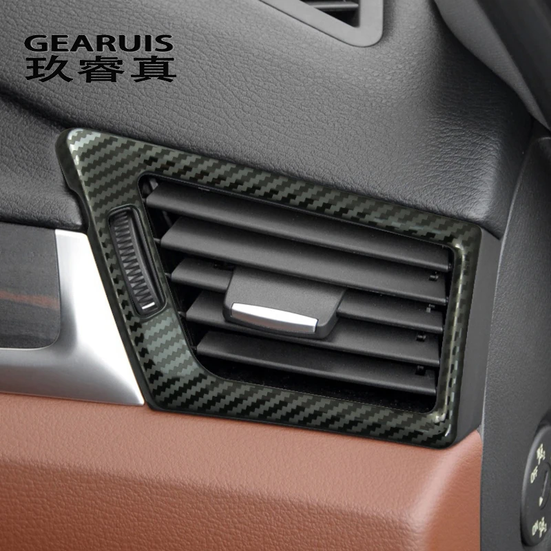 For BMW X1 E84 Carbon Fiber Side Air Conditioner Outlet Decorative Frame Cover Trim Stickers Car Styling Interior Accessories