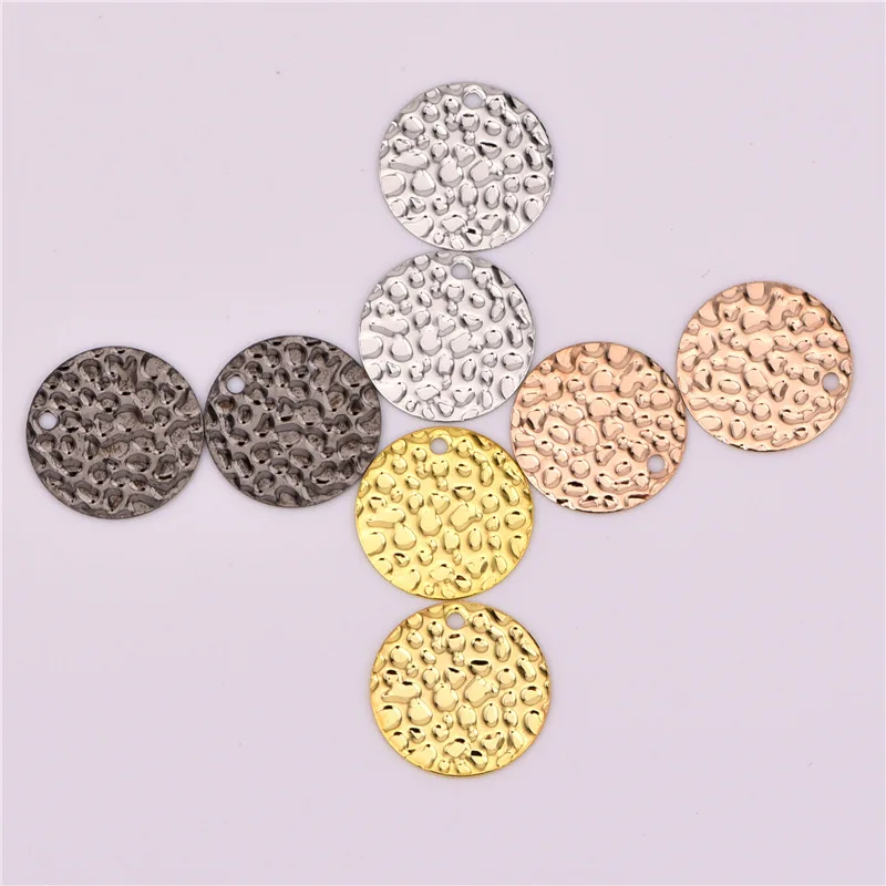 20 pieces  13mm wholesale simple coin style uneven necklace pendant wafer charm charm DIY making accessories