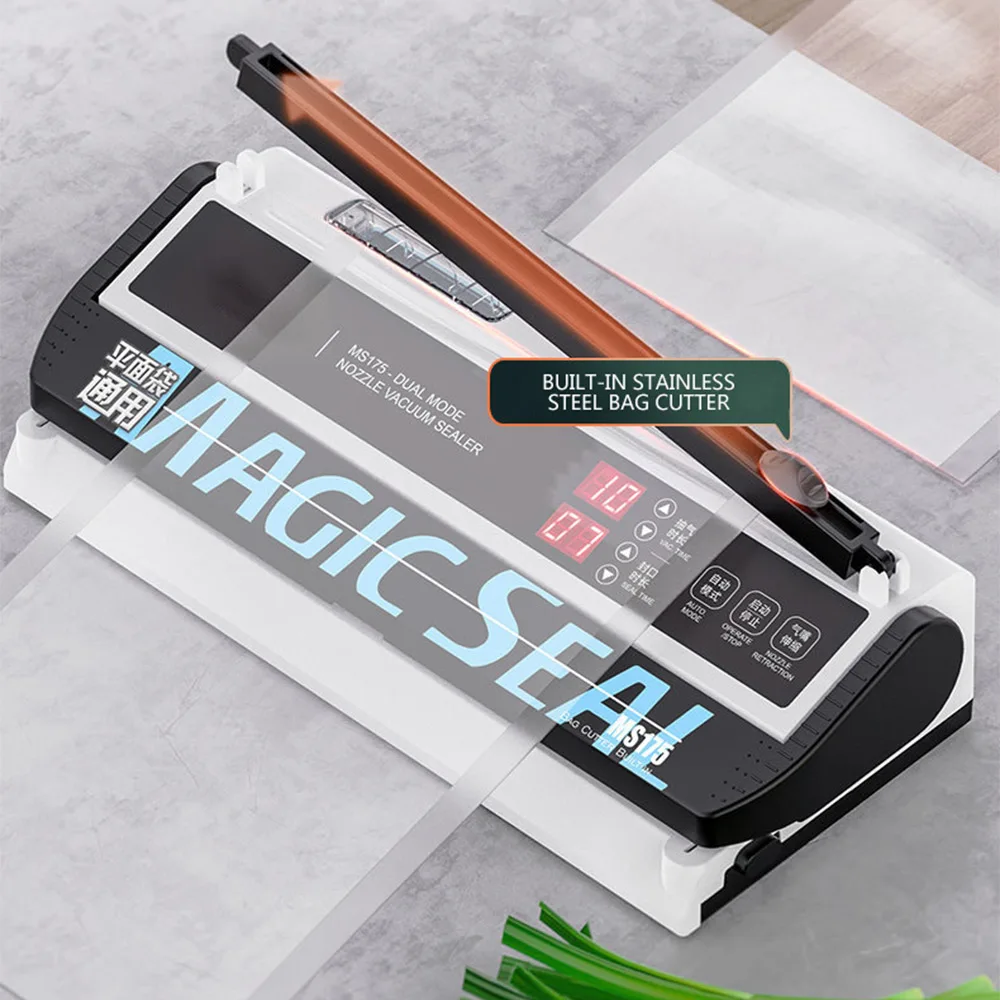 Портативный бытовой вакуумный упаковщик для кухни с функциями вакуумная упаковка, сохранение пищевых продуктов, герметизация, резервуар для осушения