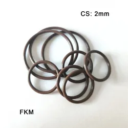 10pcs Thickness CS 2mm FKM O-Ring Rubber Seal Gasket Outer Diameter OD 5mm~54mm Fluorine Rubber Washer Corrosion Resistance